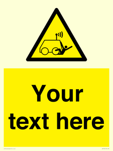 Custom warning run over by operator controlled machine